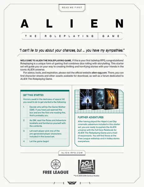 Alien RPG – Boxed Starter Set – Evolved Edition