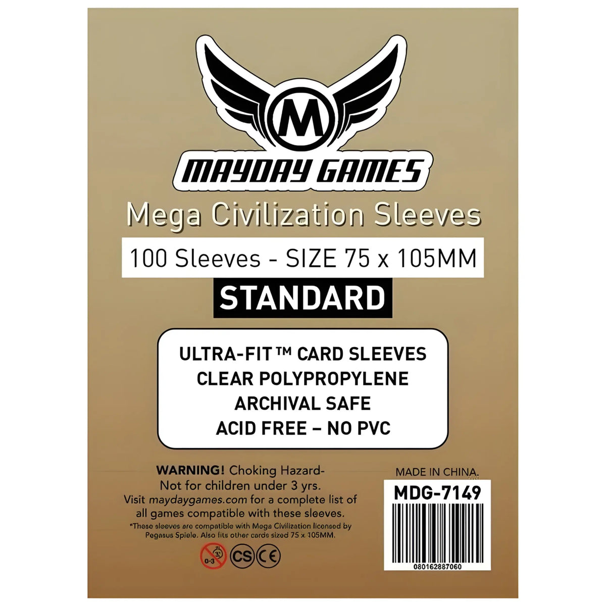 Mega Civilization Sleeves (75x105mm) - 100 Premium Sleeves