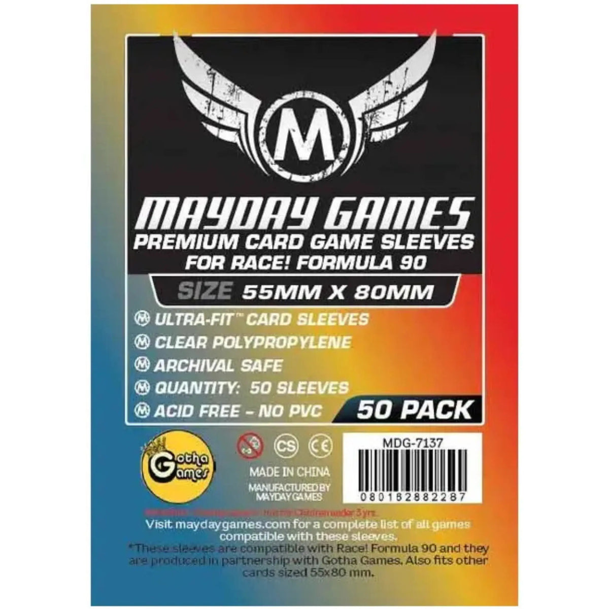 Premium Race! Formula 90 Card Sleeves (pack of 50) (55 X 80 MM)