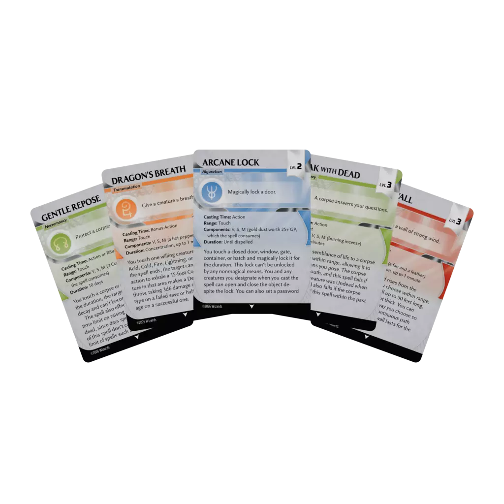 Spell Reference Cards: Levels 2–3