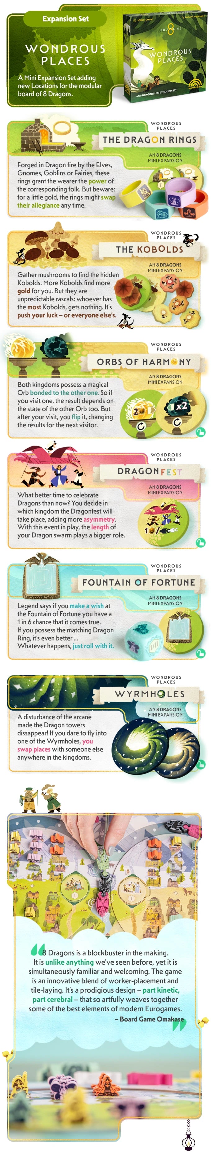 8 Dragons Deluxe With Wondrous Places Mini Expansion Set and Stretch Goals