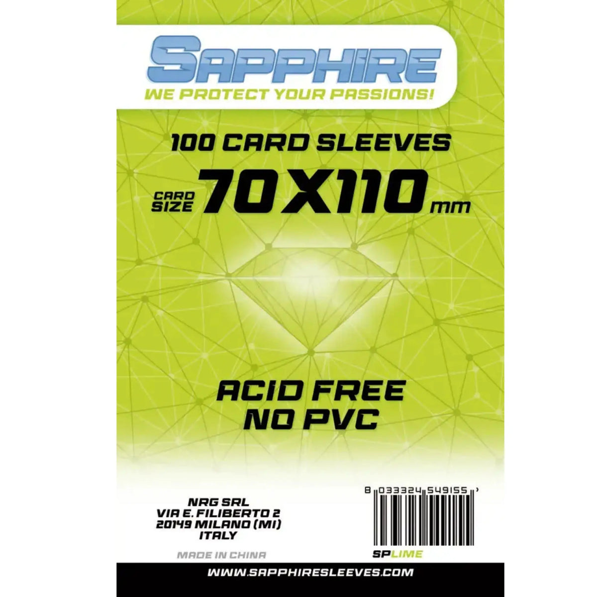 100 Bustine Sapphire 70×110 mm – Lime