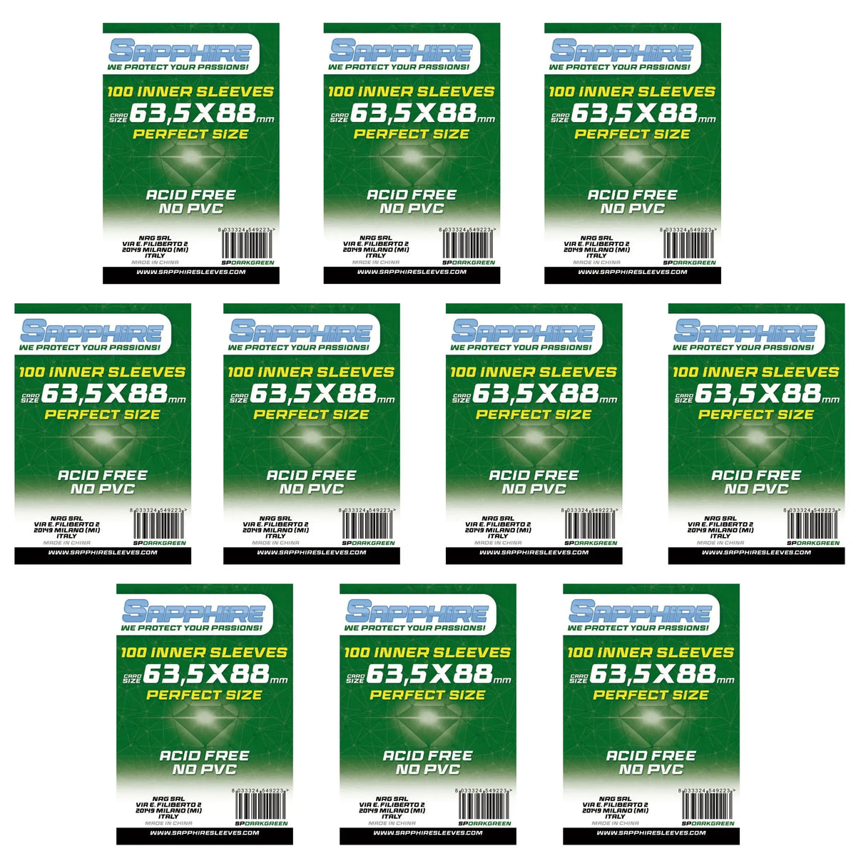 10 Pack Bustine Sapphire Perfect Size – Verde Scuro