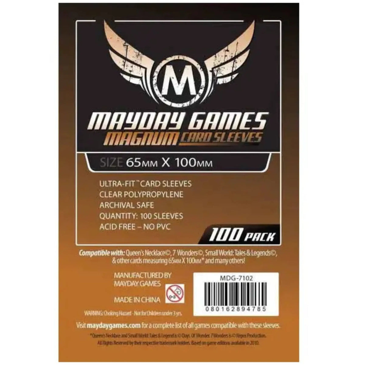 Magnum Copper Sleeve - 65 MM X 100 MM Card Sized -"7 Wonders"