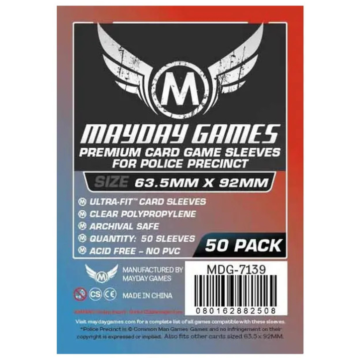 Premium Custom Police Precinct Game Sleeves (pack of 50) (63.5 X 92 MM)