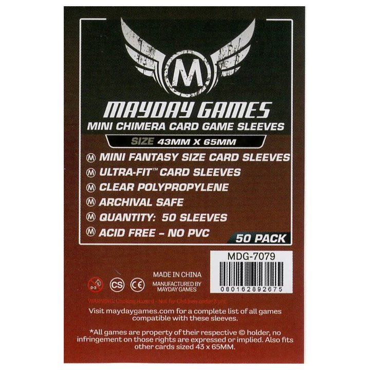 Premium Mini Chimera Game Sleeves 43 X 65 MM (50 Pack) (Dark Red)