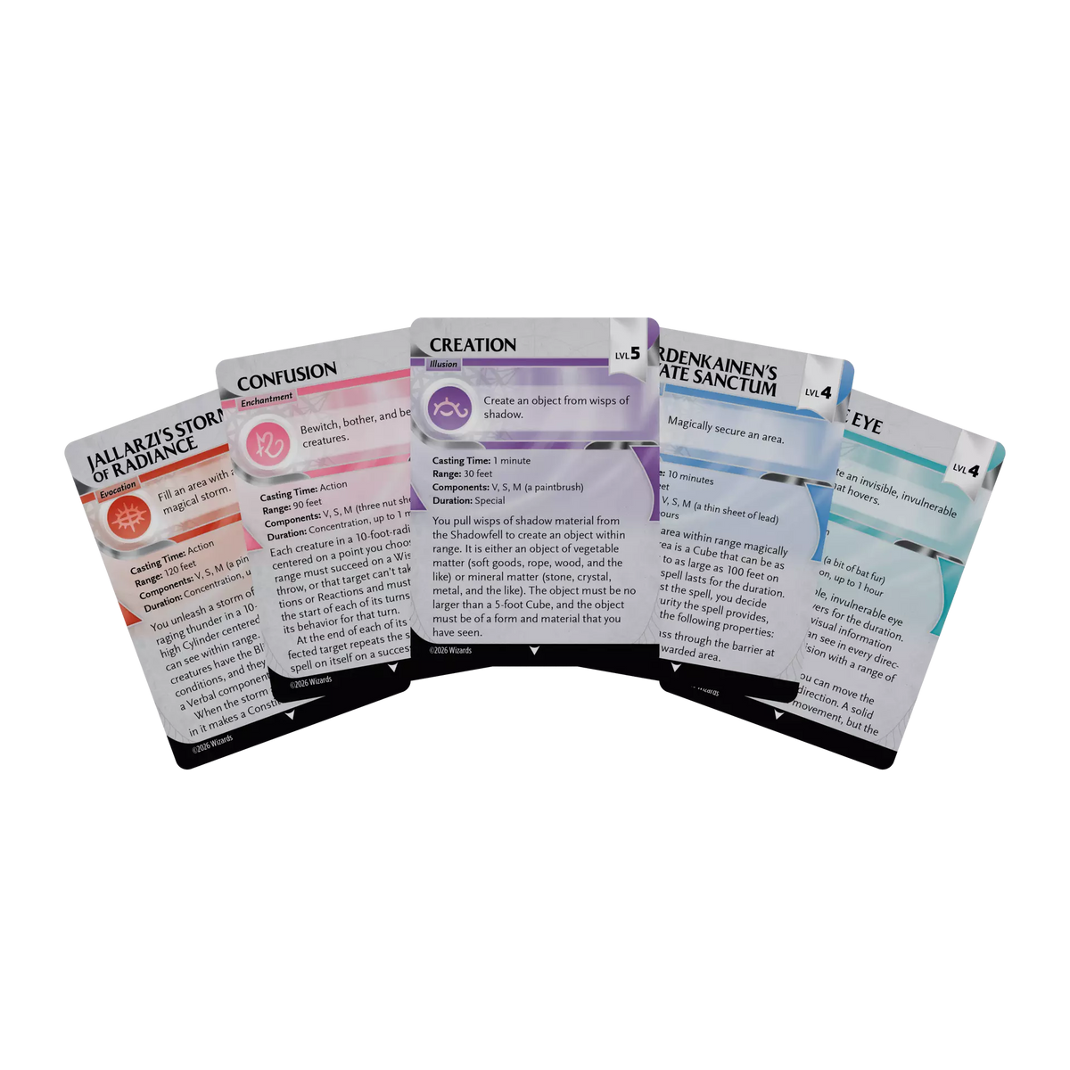 Spell Reference Cards: Levels 4–5